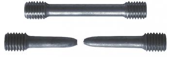 Tensile test speciments, before and after testing